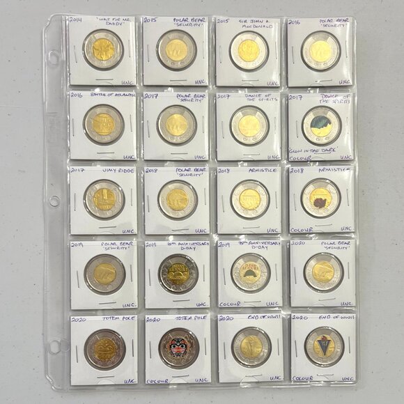 Comprehensive Set of 79 1996 to 2025 Canada $2 Toonie Coins + Bonus Test Token! - Picture 4 of 16